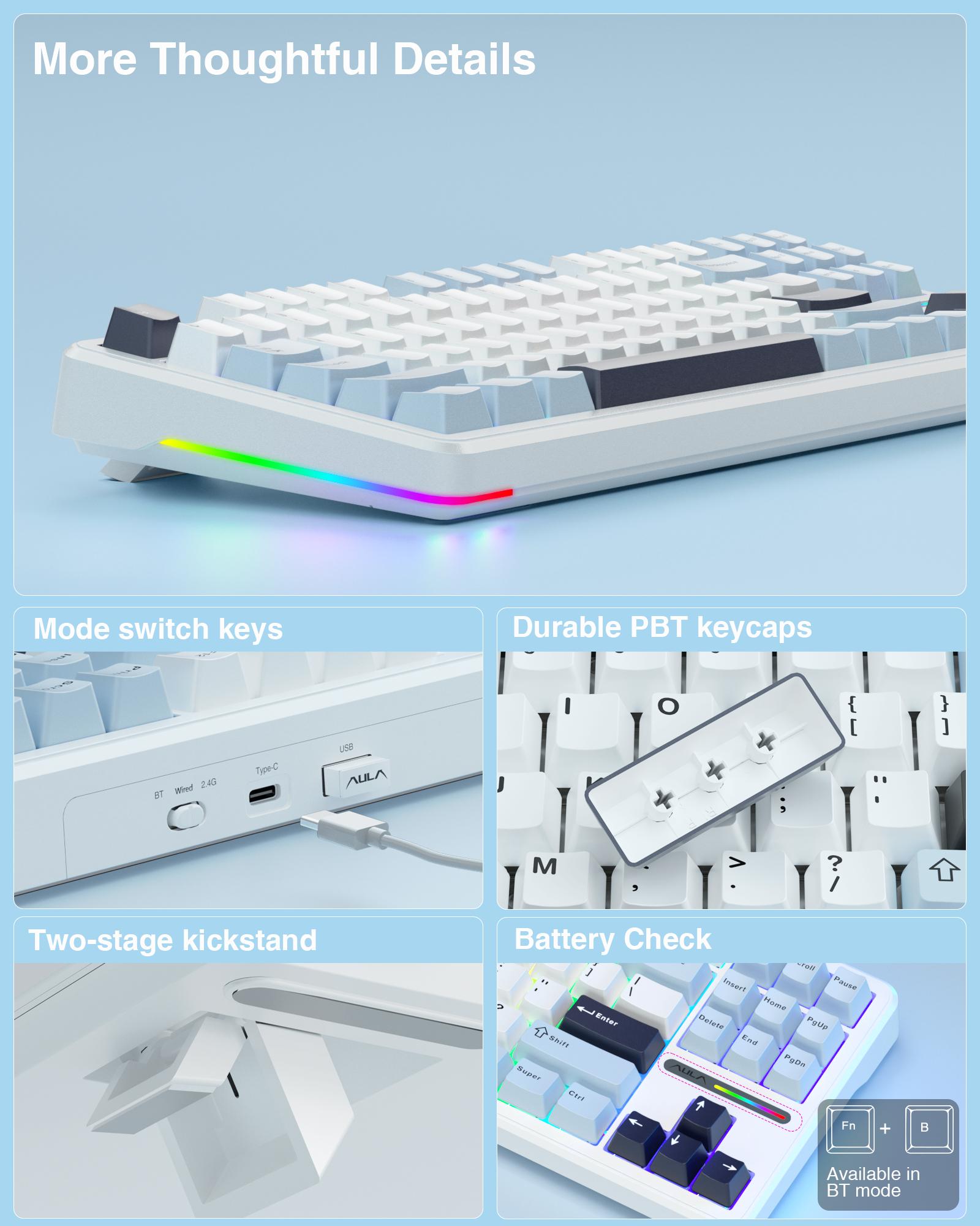 AULA F87 Wireless Mechanical Keyboard,75% TKL Custom Hot Swappable Keyboard,Gasket Mount Gaming Keyboard with PBT Keycaps,Pre-lubed Greywood Switches,2.4GHz/USB-C/BT5.0 RGB Backlit Mechanical Keyboard TikTokShopfalldealsforyou AULA F87 Wireless Mechanical Keyboard,75% TKL Custom Hot Swappable Keyboard,Gasket Mount Gaming Keyboard with PBT Keycaps,Pre-lubed Greywood Switches,2.4GHz/USB-C/BT5.0 RGB Backlit Mechanical Keyboard TikTokShopfalldealsforyou