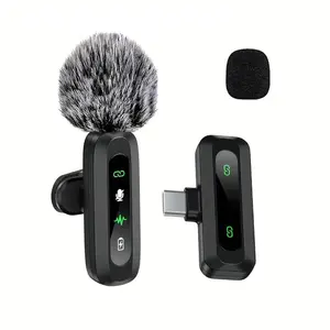 Wireless Microphone, USB Rechargeable Wireless Microphone, Lapel Mic, Typec Lapel Mics, Lavalier Mic for Video Recording, Teaching, Interviews, Podcast, Audio