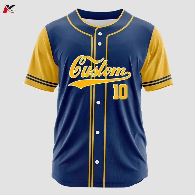 Custom Men Button Spirit Baseball Jersey Sublimated Team Logo Name Number Baseball Uniforms Design Your Own Sportswear VL1516