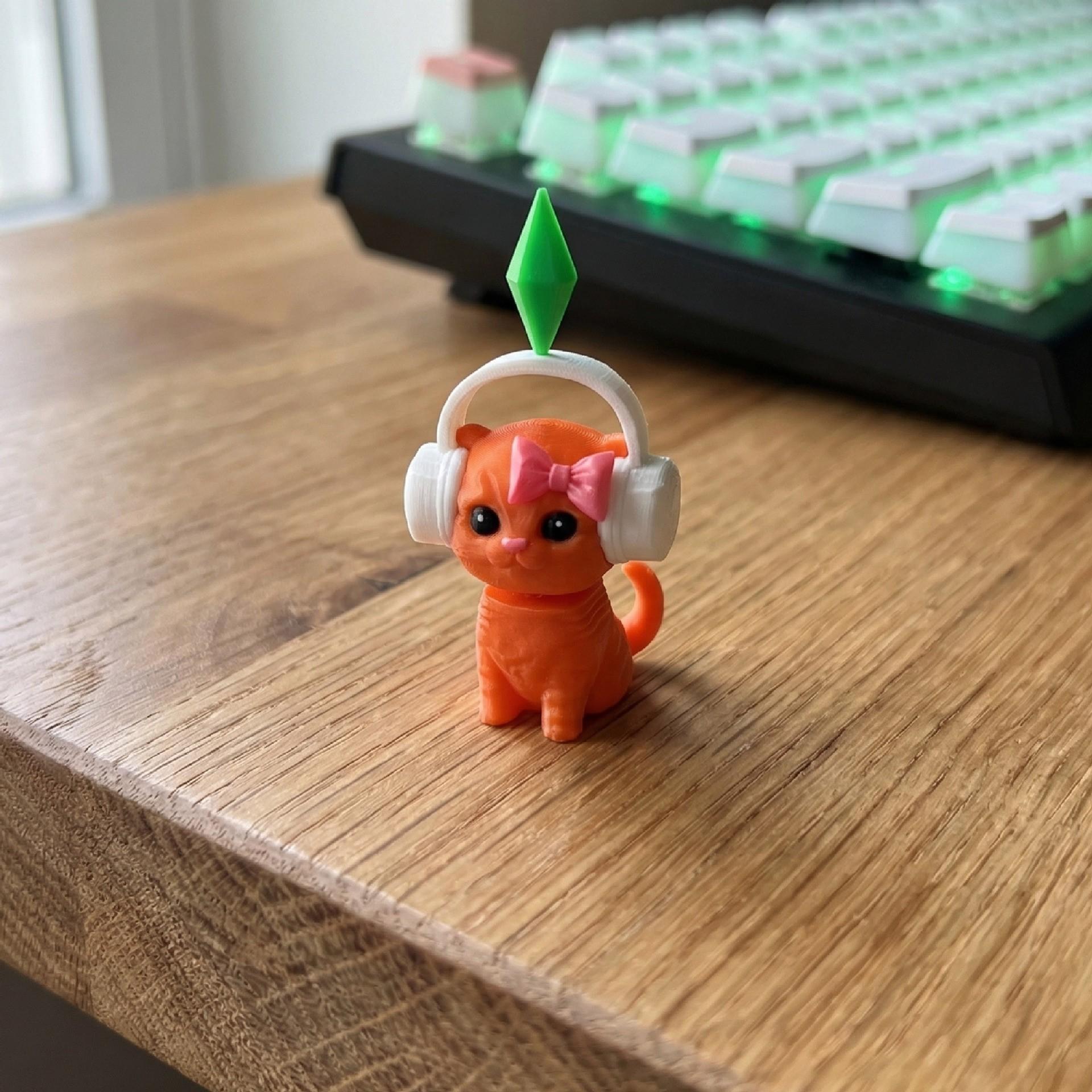 The Sims Plumbob Dancing Cat Car Decoration, Cute Simulated Life Cat Toy, Fun Vehicle Accessory for Kids & Adults