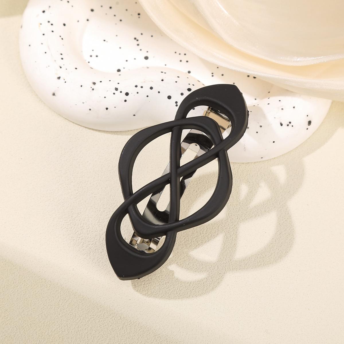 AWAYTR 4PCS Women's Elegant Simple 8-shaped Infinity Styling Holder Matte Claw Clips Spring Hair Barrettes Hair Accessories for Girls