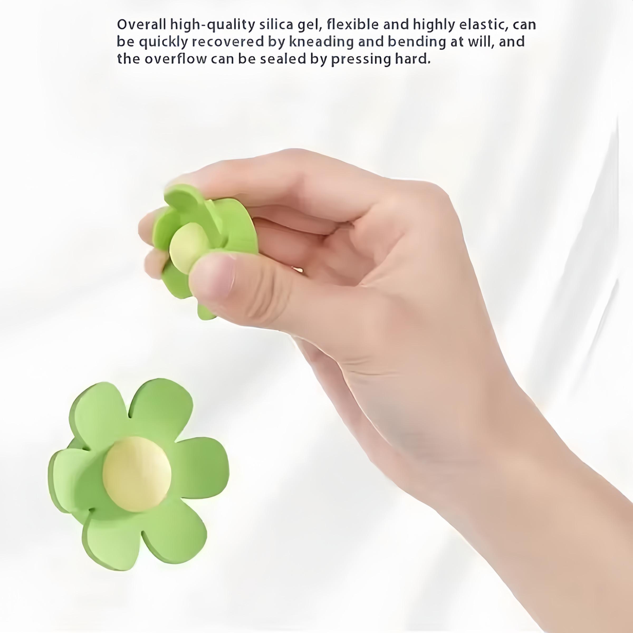 12pcs Silicone Sink Overflow Plug, Flower Shape, Durable Easy Install, Kitchen Bathroom Drain Cover, Prevents Clogs, Decorative Accessory