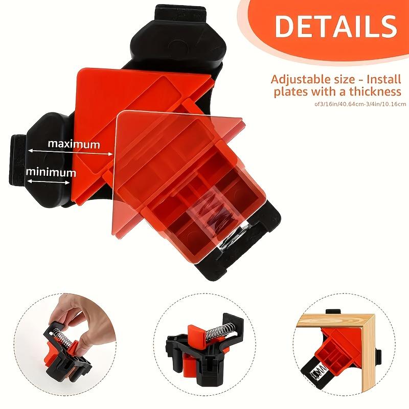 4pcs Adjustable Spring-Loaded Right Angle Corner Clamps - Heavy-Duty Plastic Woodworking Clamps with Ergonomic Handle & Locking Mechanism, Clamp with Thread, Multi-angle Clamping For Cabinets, Photo Framing 4pcs Adjustable Spring-Loaded Right Angle Corner Clamps - Heavy-Duty Plastic Woodworking Clamps with Ergonomic Handle & Locking Mechanism, Clamp with Thread, Multi-angle Clamping For Cabinets, Photo Framing