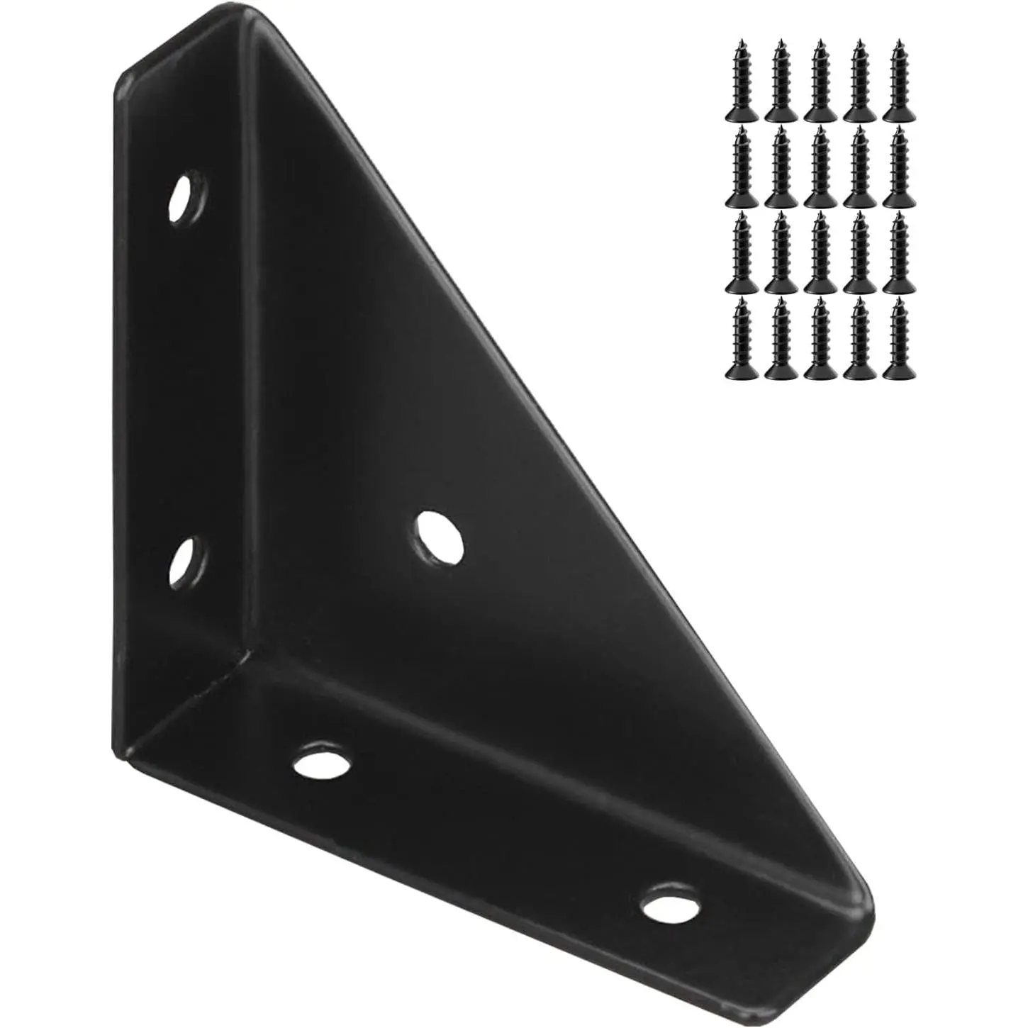 Trapeziform Angle Brackets 4 count , Shelf Brackets Heavy Duty Triangular Bracket Fastener, Cold Rolled Steel Braces Joining Support for Desk Bed ,Furniture Fastening