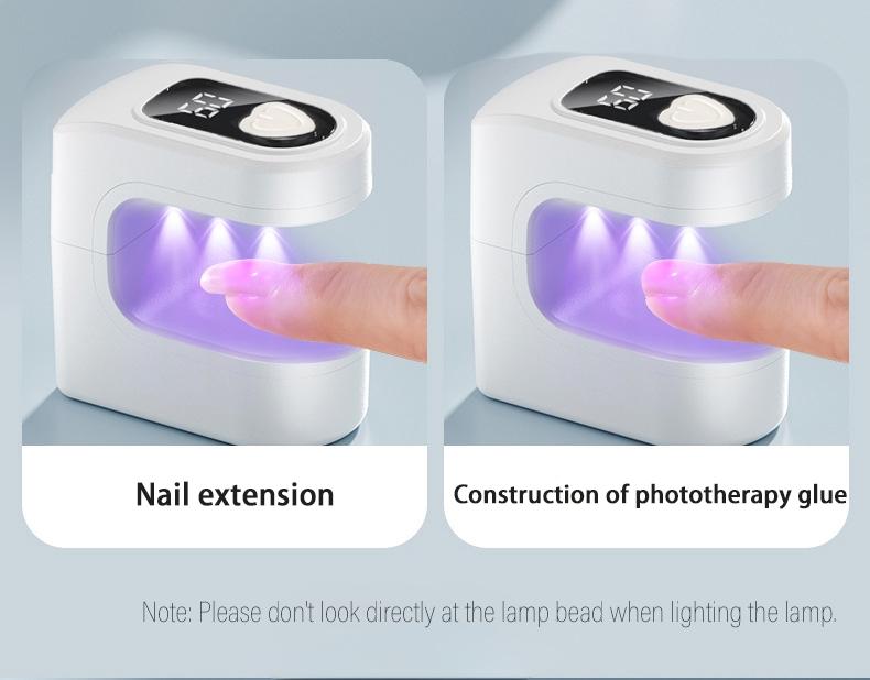 Portable mini ultraviolet gel nail lamp, USB charging nail curing lamp, with 2 timed modes, suitable for home and nail studio