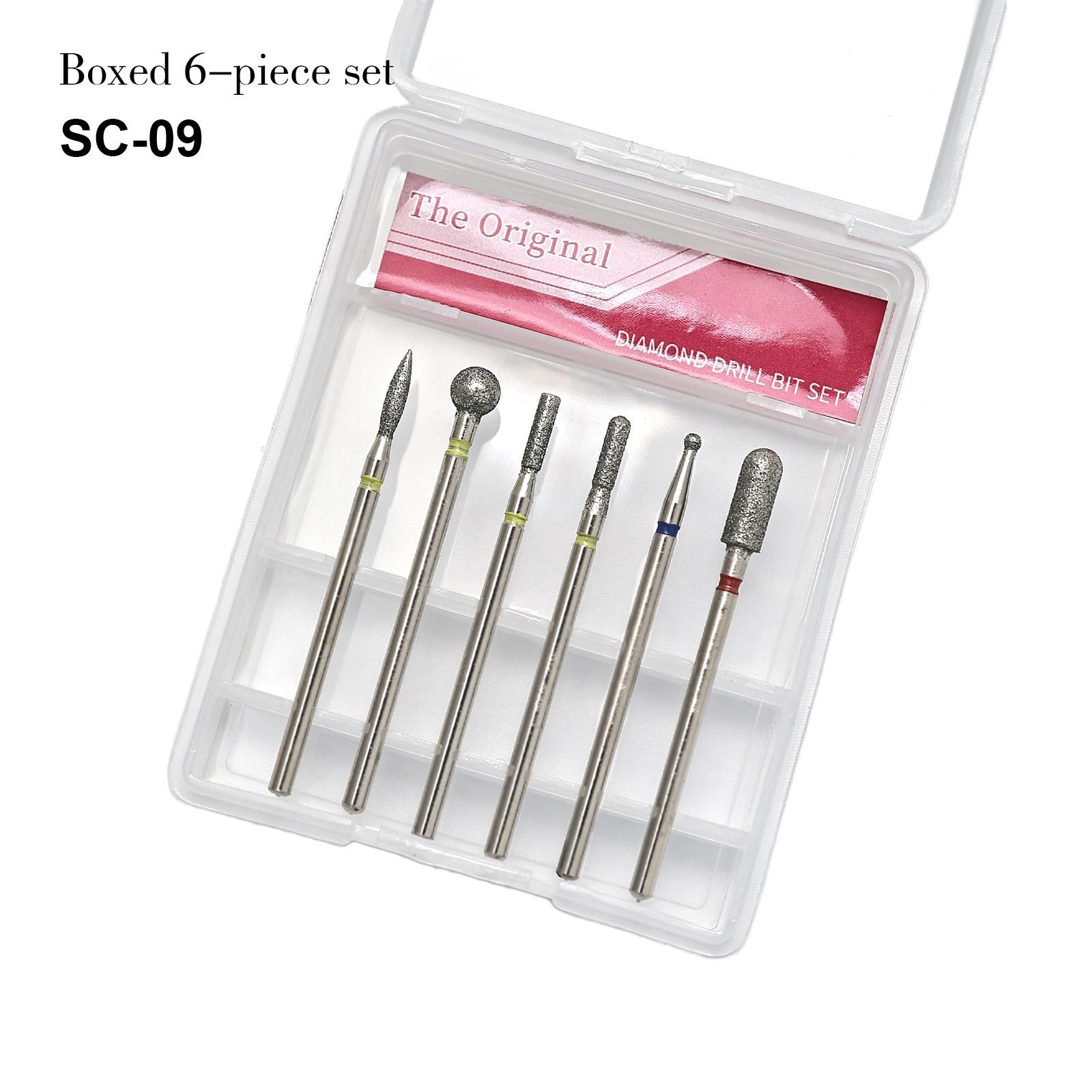 6Pcs/set Nail Drill Bits Set Nail Bits For Nail Drill Professional Diamond Drill Bit Set Electric Cuticle Rotary Manicure Nail Drill Bits Pedicure Grinding Head Sander Tools For Acrylic Gel Nails Home Salon Diy Manicure