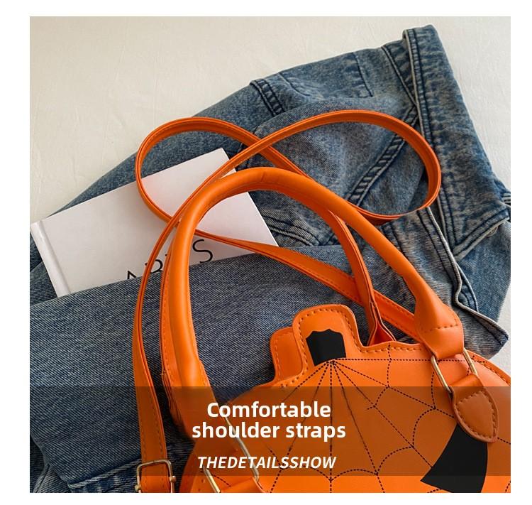 2026 New Jack-O'-Lantern Pumpkin Shape Handbag for Women, Contrast Color Simple Design, Shoulder Carry Crossbody Bag (Women's Handbags Category)