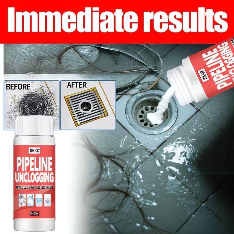 Drain Pipe Cleaning Set, Powerful Unclogging Solution, Safe Formula for Toilets, Bathrooms and Kitchens, Quick Blockage Removal, Drain Cleaner Powder