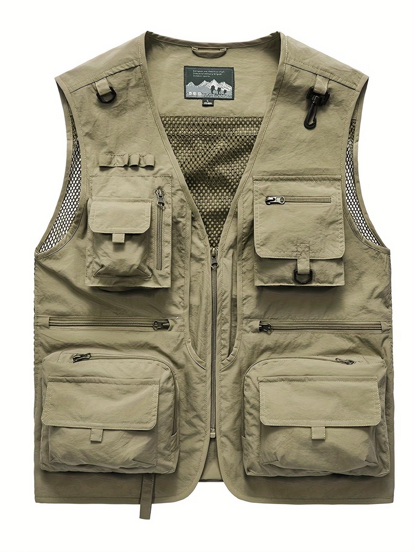 Men's Outdoor Work Vest Gilet, Multi-Functional Photography Jacket, Fishing Director, Multiple Pockets, Tactical Backpack, Workwear Outer Coat