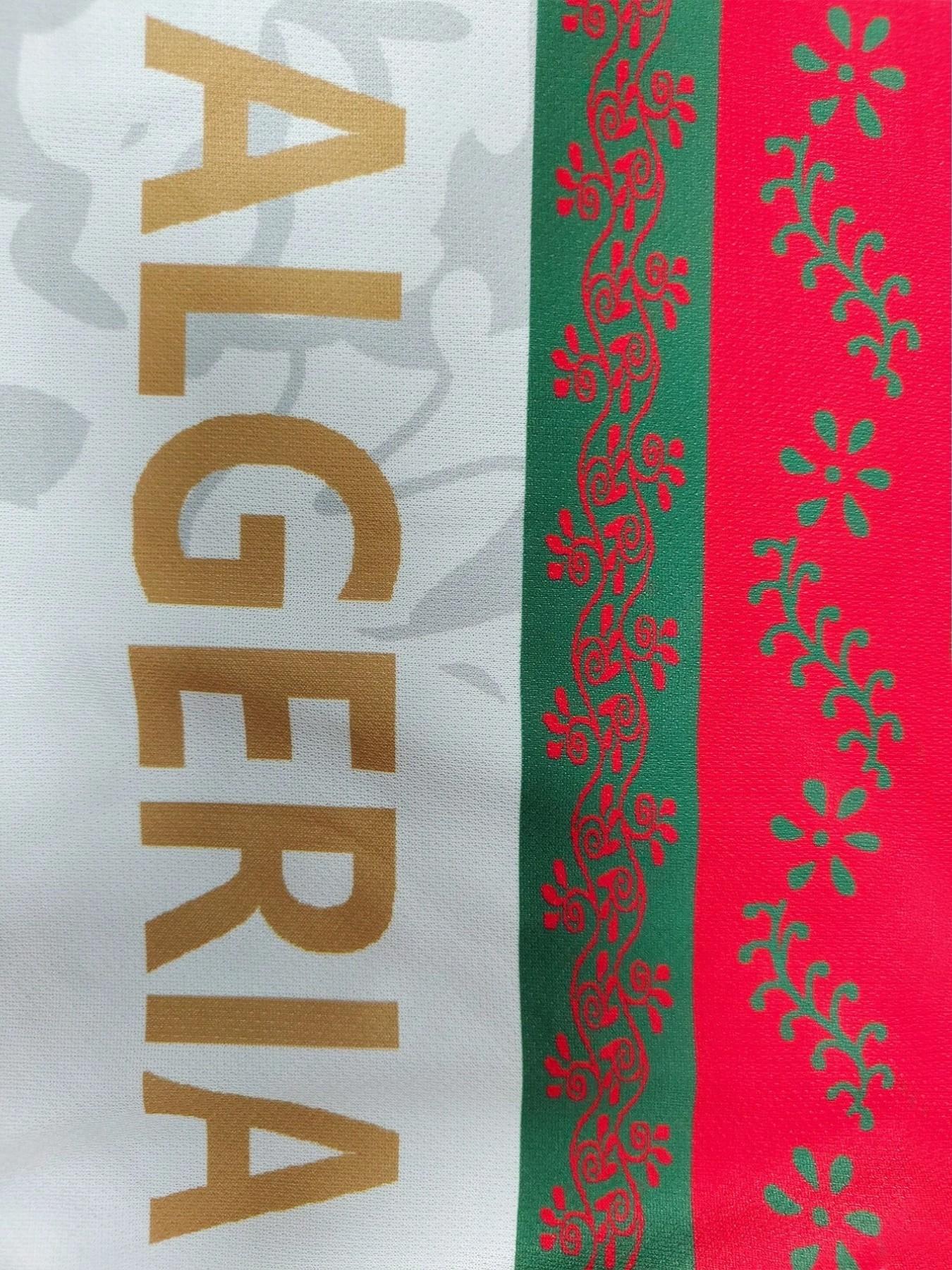 Men's Algeria Style Soccer Jersey, Traditional Pattern & Flag Print, Short Sleeve Football Shirt, Patriotic Fan Wear, All Seasons