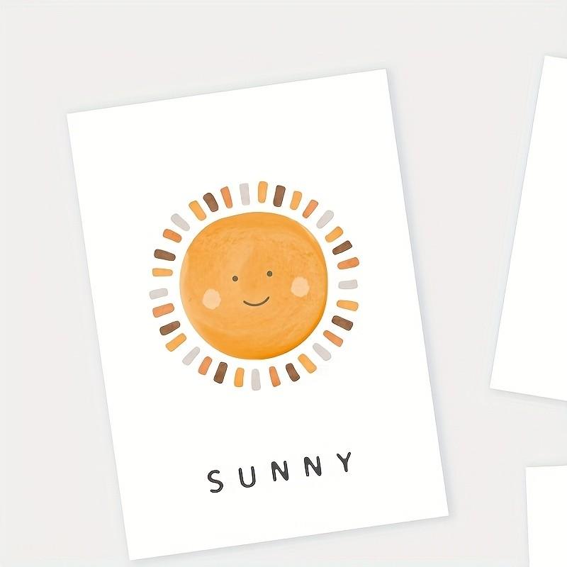 10 Cartoon Weather Recognition Cards, English Learning Tool for Kindergarten/family, Fun Weather Word Flashcards, Creative Early Education Gift