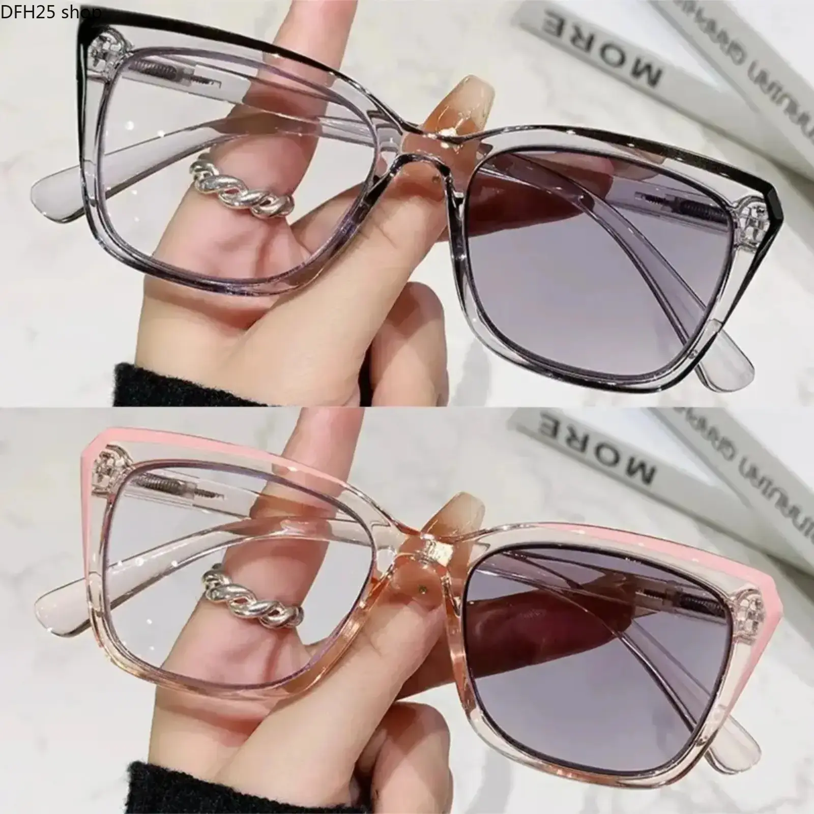 Photochromic Reading Glasses With Lightweight Square Frame And Adaptive Lens Design, Practical Eyewear Accessory for Women Reading, Travel And Daily Activities