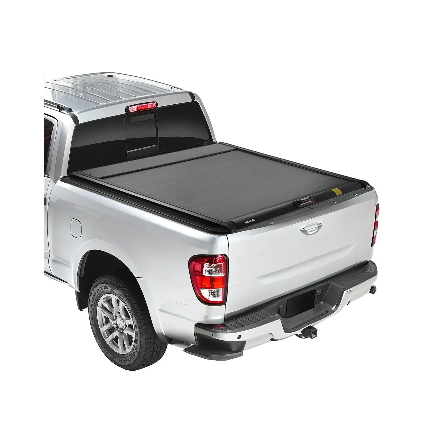 VEVOR Retractable Tonneau Cover, 5.7 ft Hard Retractable Tonneau Cover with Built-in Drainage Pipe for 2021-2024 Dodge Ram 1500 Crew Cab, Customized Hard Tonneau Cover with Double-Lock T-Slot