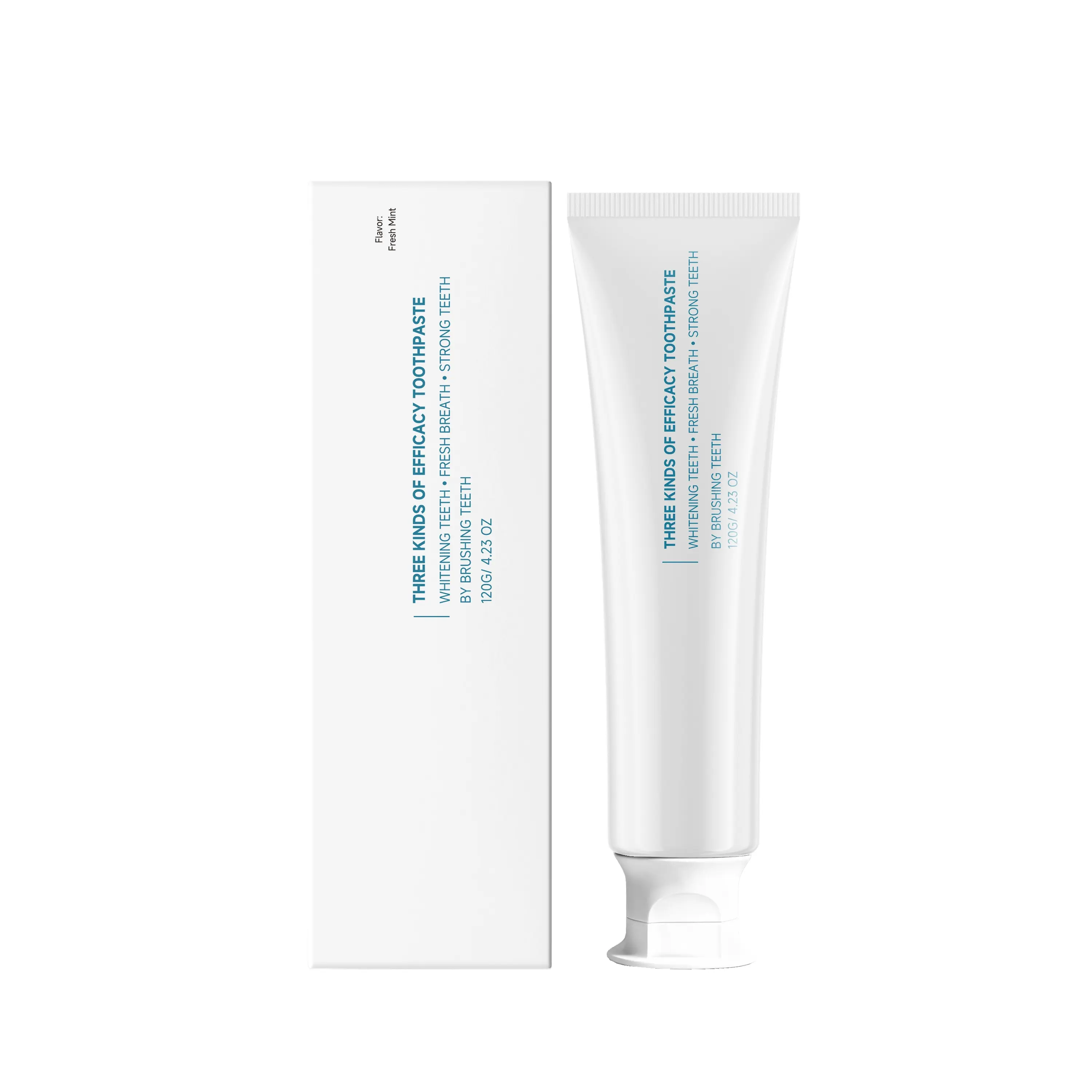 Fresh Hydrated Silica Toothpaste Tube - Brush Twice, Breath Freshness, Stain Removal, Surface Cleansing for Teeth Stains, Yellowish Deposits, Residues - Portable Home Oral Care Supply