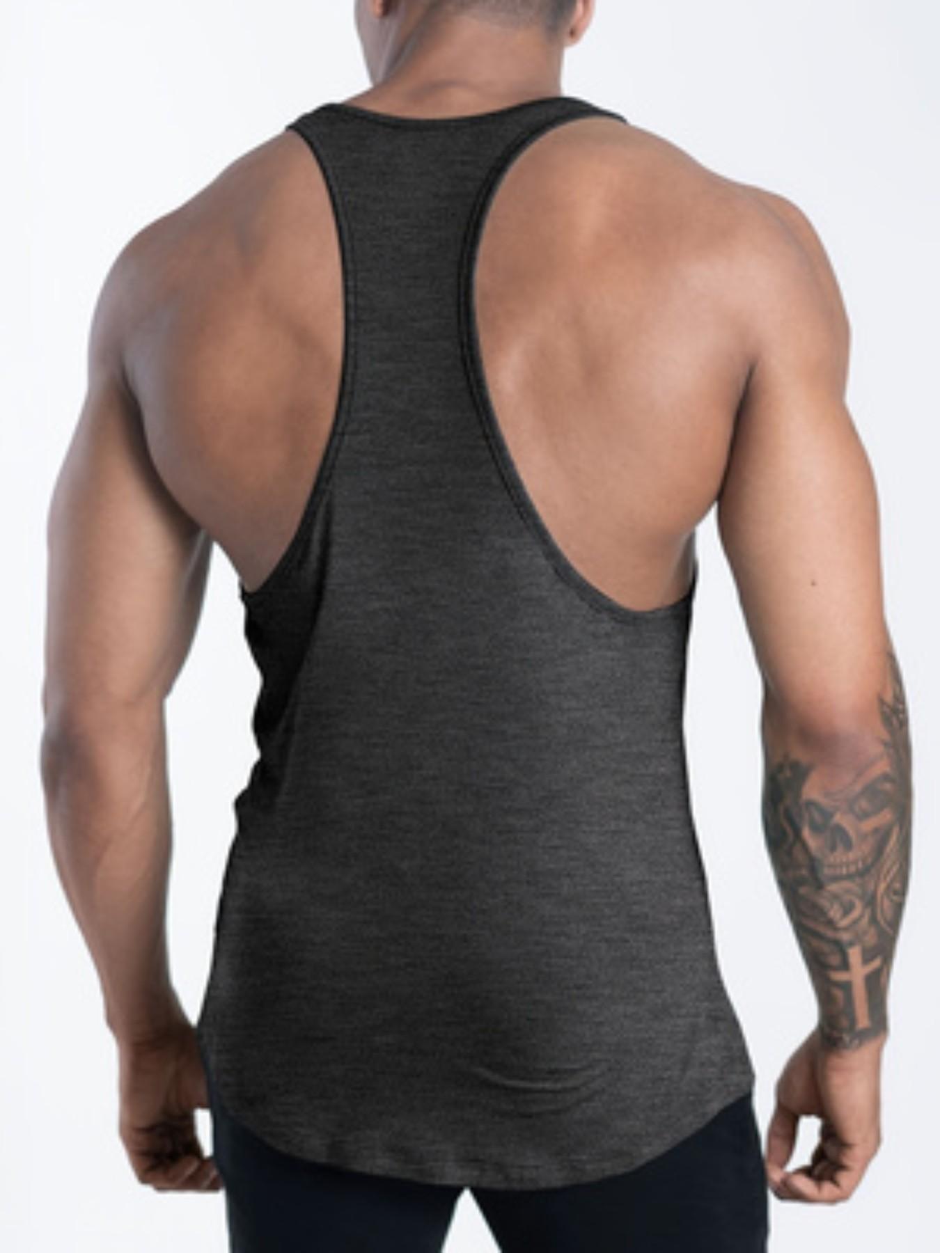 Viral Athletic Stringer Tank Top | Quick Dry Curved Hem Fitness Vest | TikTok Trendy Gym Outfit for Guys