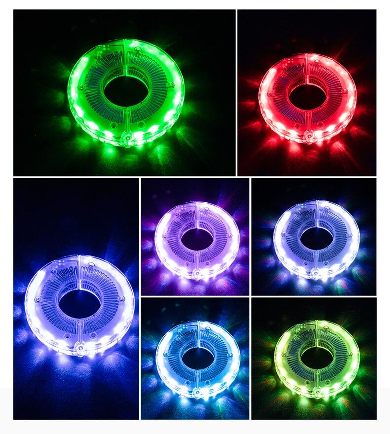 ROCKBROS Bicycle Wheel Hub Light Waterproof Smart 12 LED Colorful Flash Light Safety Warning Fit Balance MTB/Road bikes