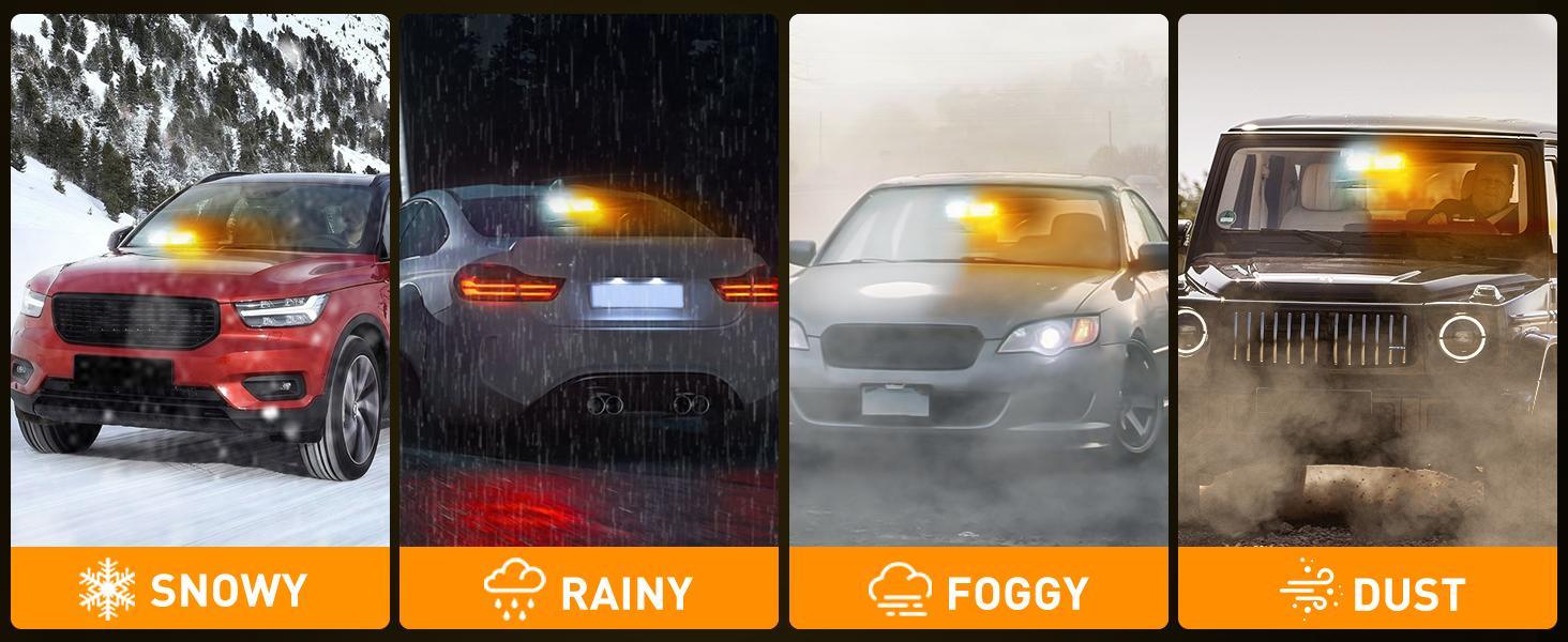 Nilight Strobe Lights Windshield Safety Flash Lights with Suction Cups Super Bright LED Lights Amber White Nilight Strobe Lights Windshield Safety Flash Lights with Suction Cups Super Bright LED Lights Amber White