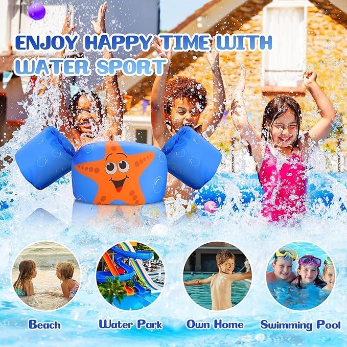 Toddler Swim Vest, Kids Life Jacket Vest, Swim Aid Floats for Swimming Pool, Learn to Swim for 25lbs to 55lbs Toddlers wings water floaties