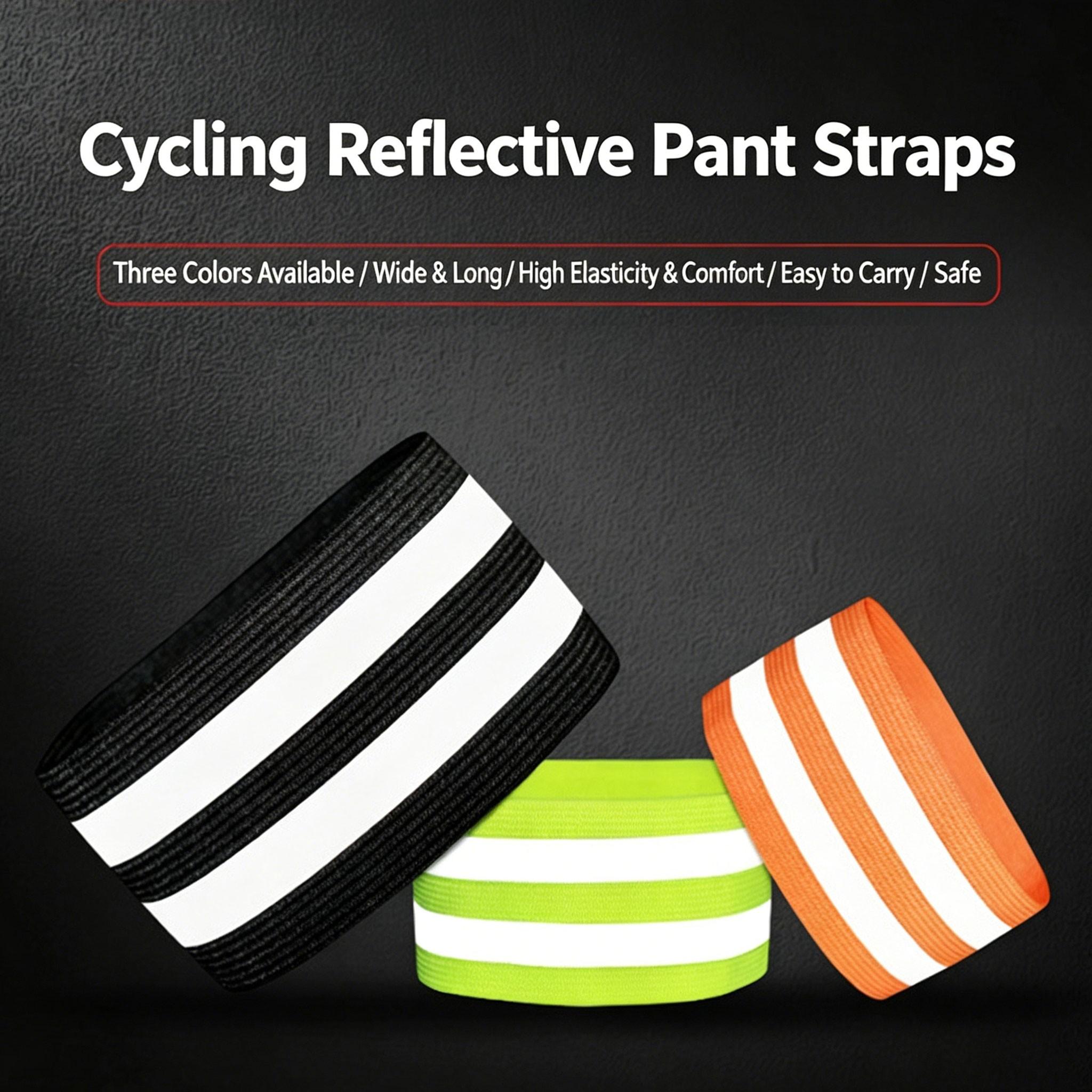Two-Pack Reflective Bike Leg Straps, Outdoor Sports Arm Bands, Night Running Safety, High-Visibility Reflective Strips, Rainy Weather Safe Riding