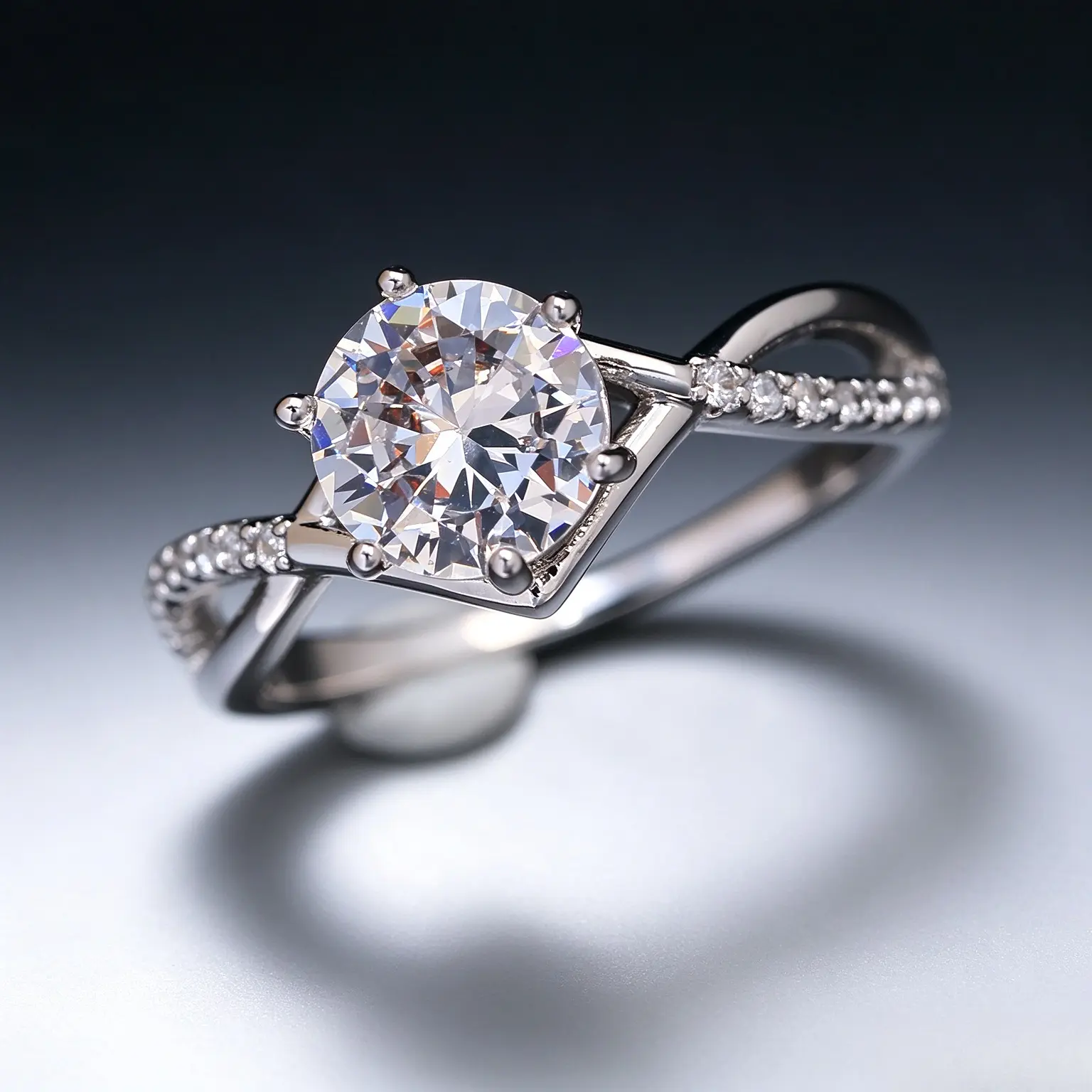 Women's Elegant Twisted Plain Single Solitaire Engagement Ring - Metal Coated Timeless Costume Jewelry, Luxurious Sparkling Bridal Band (Sizes 6-10), Casual Anniversary Gift