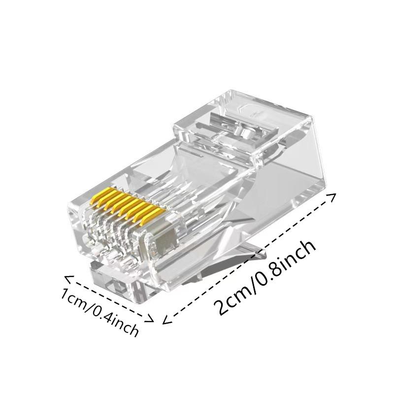 RJ45 Connector, Cat6 Network Unshielded RJ45 Perforated Crystal Head Network Cable, Network Connector, Network Cable Connector