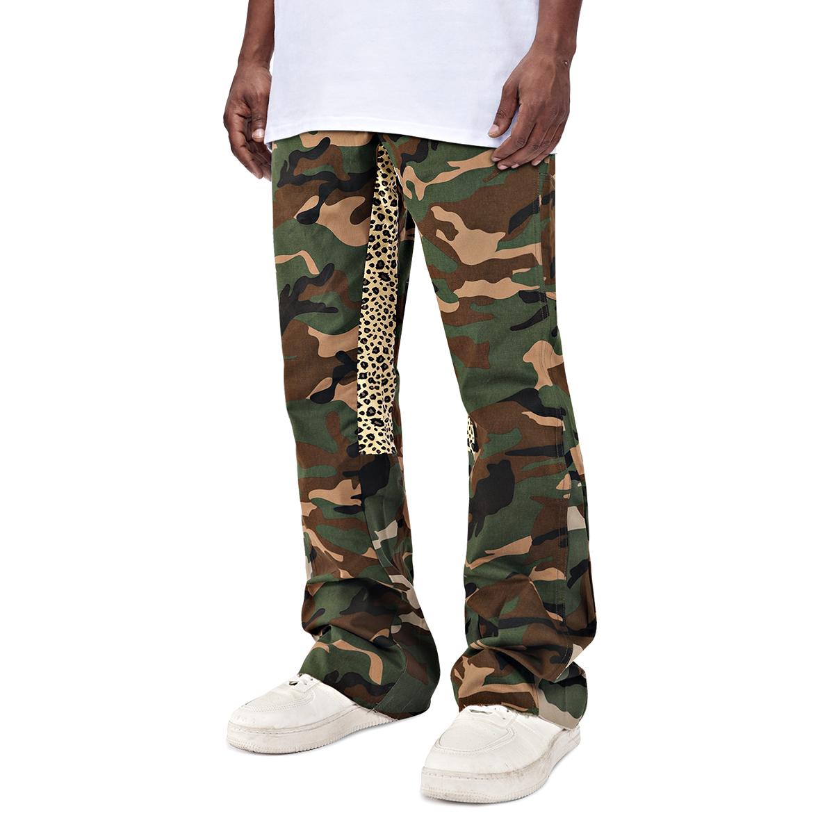 GINGTTO Men’s Camo Stacked Flared Pants Wide Leg Chino Stretch Casual Baggy Trousers Streetwear GINGTTO Men’s Camo Stacked Flared Pants Wide Leg Chino Stretch Casual Baggy Trousers Streetwear