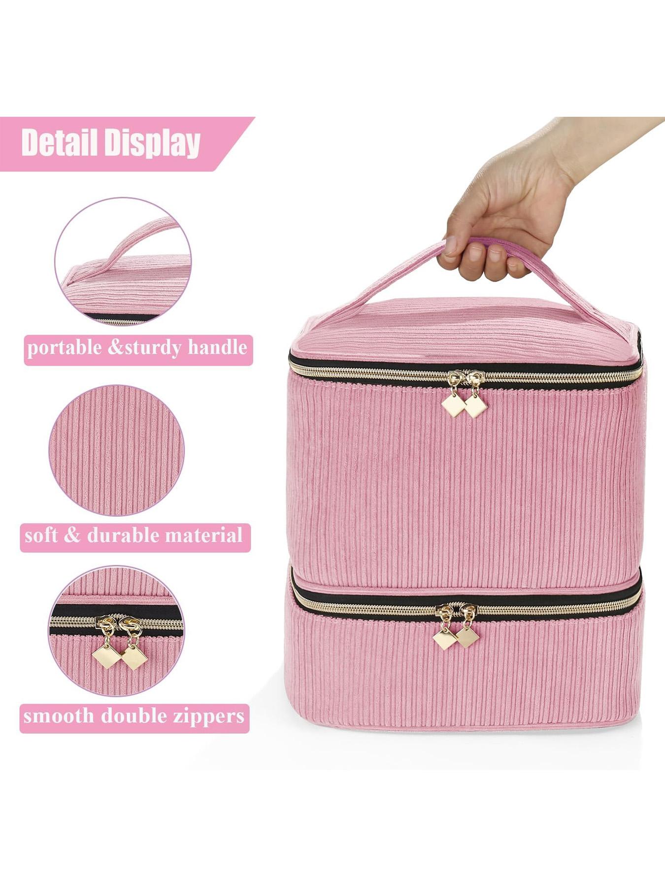 Nail Polish Organizer Case, Nail Supplies Storage Box Holds 30 Bottles Nail Polish & Nail Lamp, Travel Nail Tech Carrying Case, Nail Kit Bag For Nail Stuff & Manicure Tool, Gift for Manicurist, Girls, Makeup Storage Bag