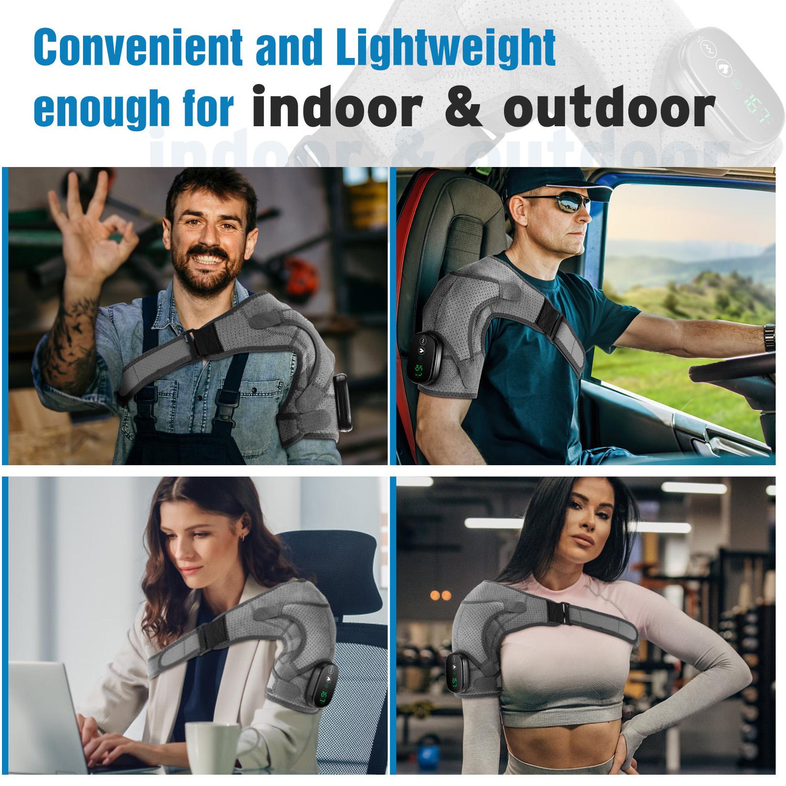 USB Rechargeable Shoulder Massager, 3-speed Heating Massage Shoulder Pad, Portable Shoulder Massage Equipment for Women & Men #TOP PICKS