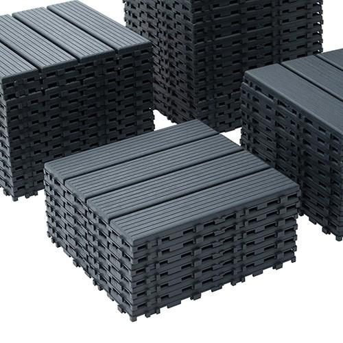 Plastic Interlocking Deck Tiles,44 Pack,12"x12" Square Waterproof Outdoor All Weather Use, Outdoor and Indoor Patio Decking Tiles
