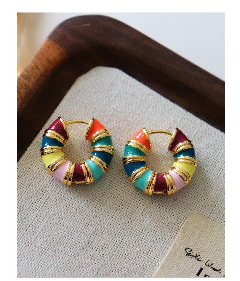 Trendy European American Ins Style Vintage Colorful Drip Earrings Unique Design Fashionable Personality Macaron Ear Jewelry