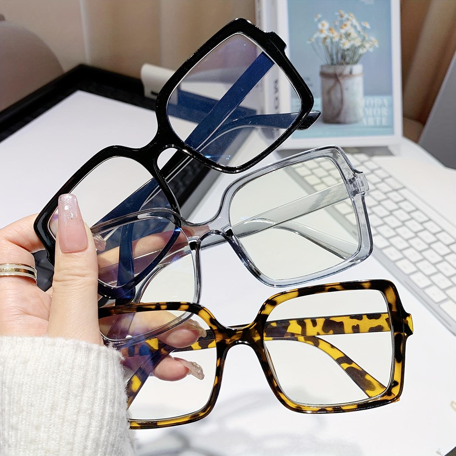 Paleshy 6 Pack Oversized Blue Light Glasses for Women Men Square Blue Light Blocking Glasses Stylish Computer Reading Eyeglasses,Suitable For Daily Decoration Fashion Frames Eyewear Frame clear glasses