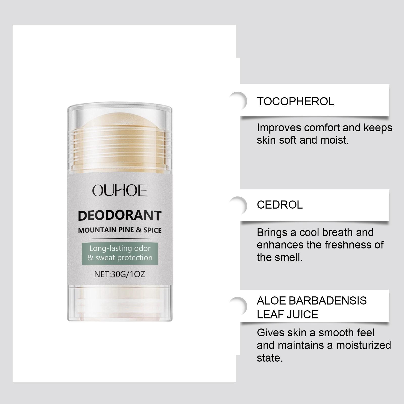 Ouhoe Men's Body Stick, Refreshing Non-Greasy Formula, Long-Lasting Fragrance, Gentle Skin Care, Ideal for Daily Use