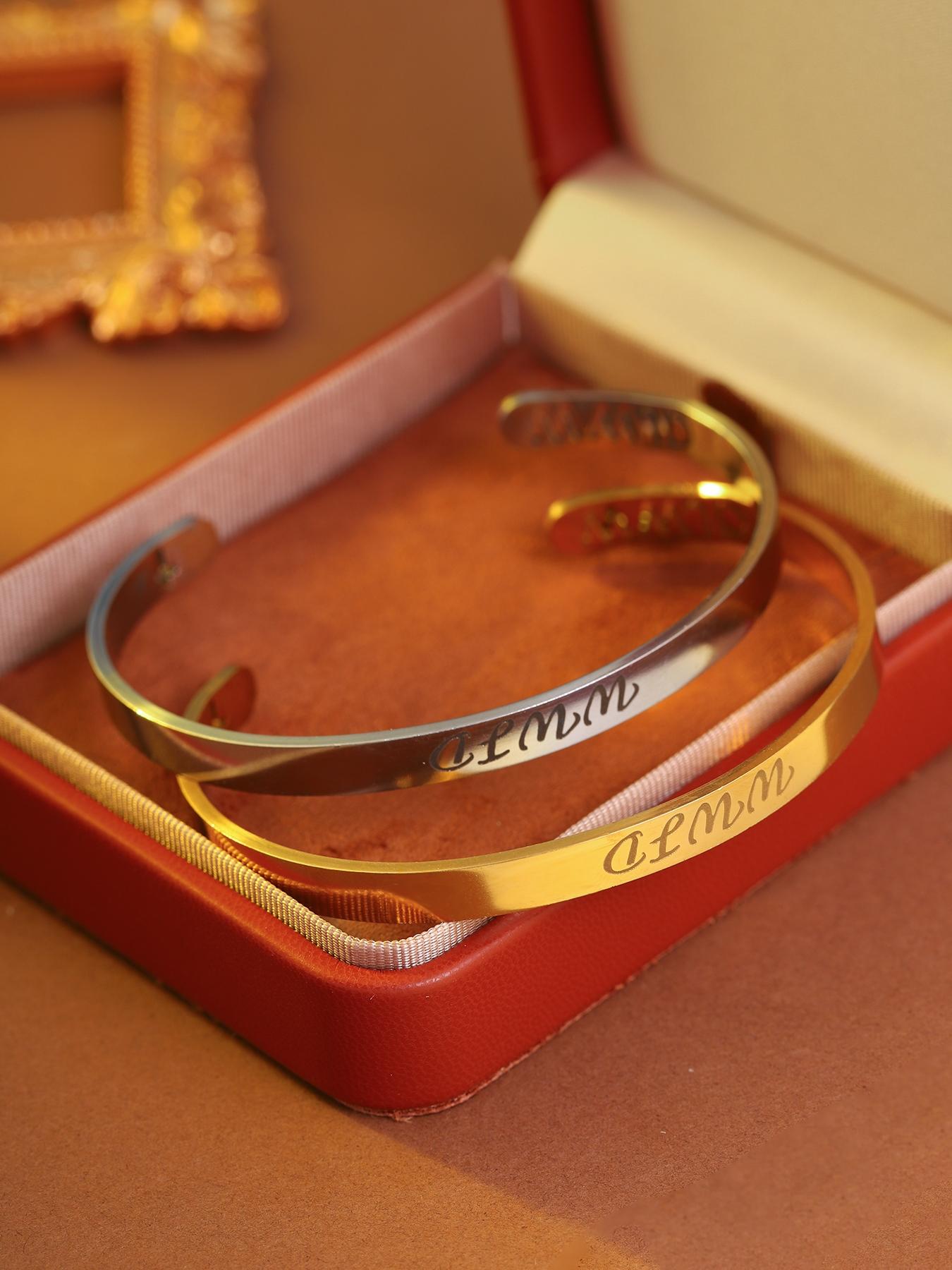 1pc WWJD 18K gold-plated stainless steel bracelet with engraved cross, ideal inspirational gift for couples/siblings, for events/daily wear (no box).