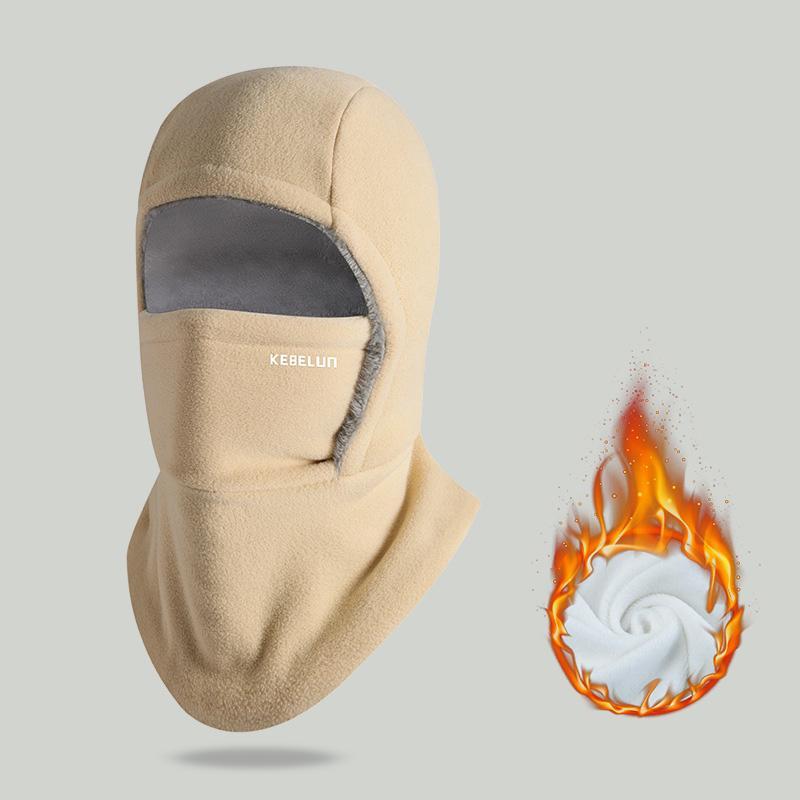 Winter Warmth 2-in-1 Hat & Face Mask - Windproof, Thick Fleece Lining for Cycling, Running, Skiing, Machine Washable, Black Protective Gear