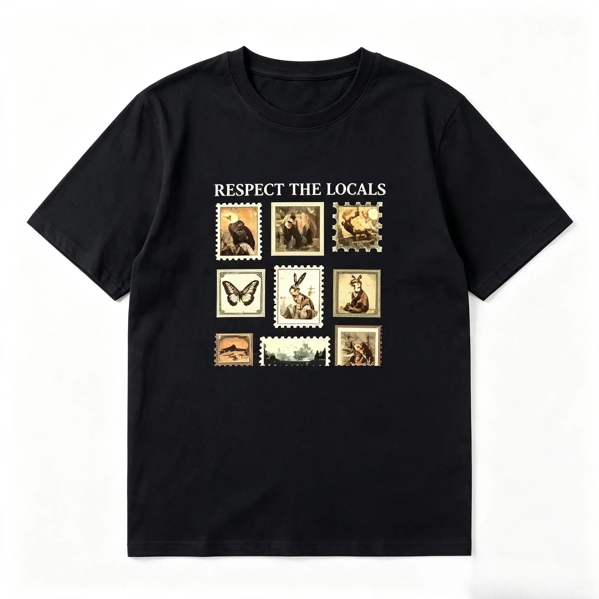 Women's Vintage Respect The Local Wildlife Graphic T-Shirt - 100% Cotton, Regular Fit, Digital Print, Breathable, Ideal Gift For Nature Lovers
