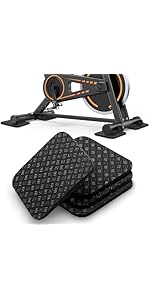 2PCS Non-Slip Mat For Peloton Bike, Concept 2 Rowing Machine, Bike Trainer, Stationary Spin Bike-Protects Hardwood Floor Carpet for Home Gym