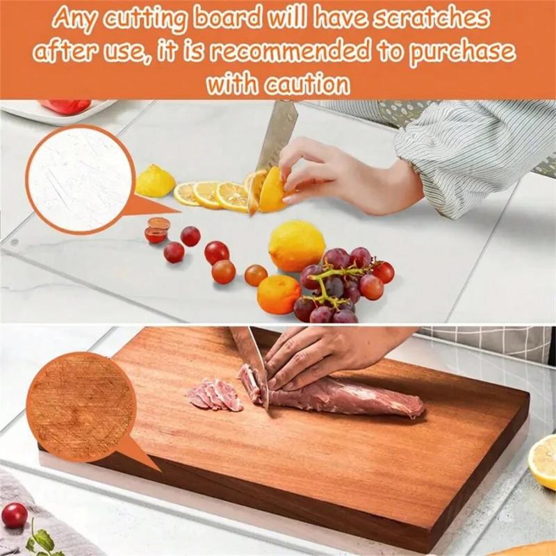 Crystal Clear Acrylic Cutting Board with Lip, Durable Cutting Board, Non-Slip Countertop Protector, Transparent Chopping Board for Kitchen Prep & Countertop Safety, Cutting Boards for Kitchen, Kitchenware