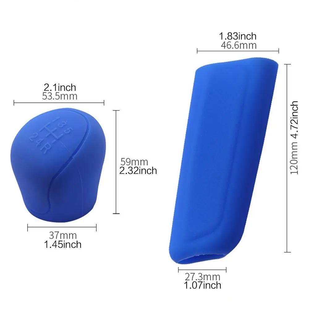 Upgrade Car Gear Shift Knob & Shifter Knobs & Handbrake Cover Set, High-Temp Resistant Silicone Non-Slip Design, Universal Fit for Manual Transmission Cars & SUVs, Durable Anti-Dust Automotive Interior Accessories.