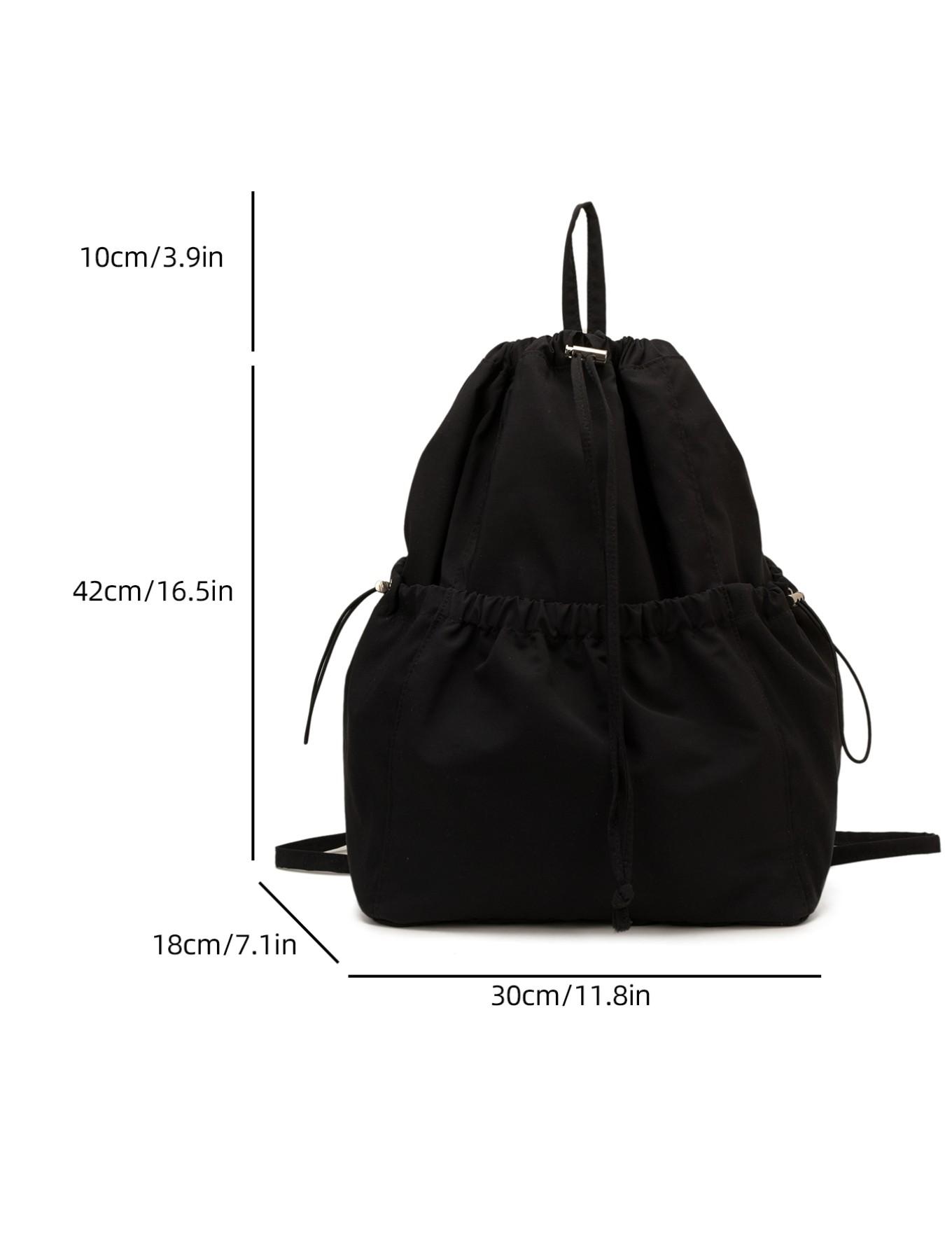 Large Capacity Nylon Drawstring Backpack, Preppy Style, Lightweight, Suitable for Students, Shopping, Daily Use, All Seasons