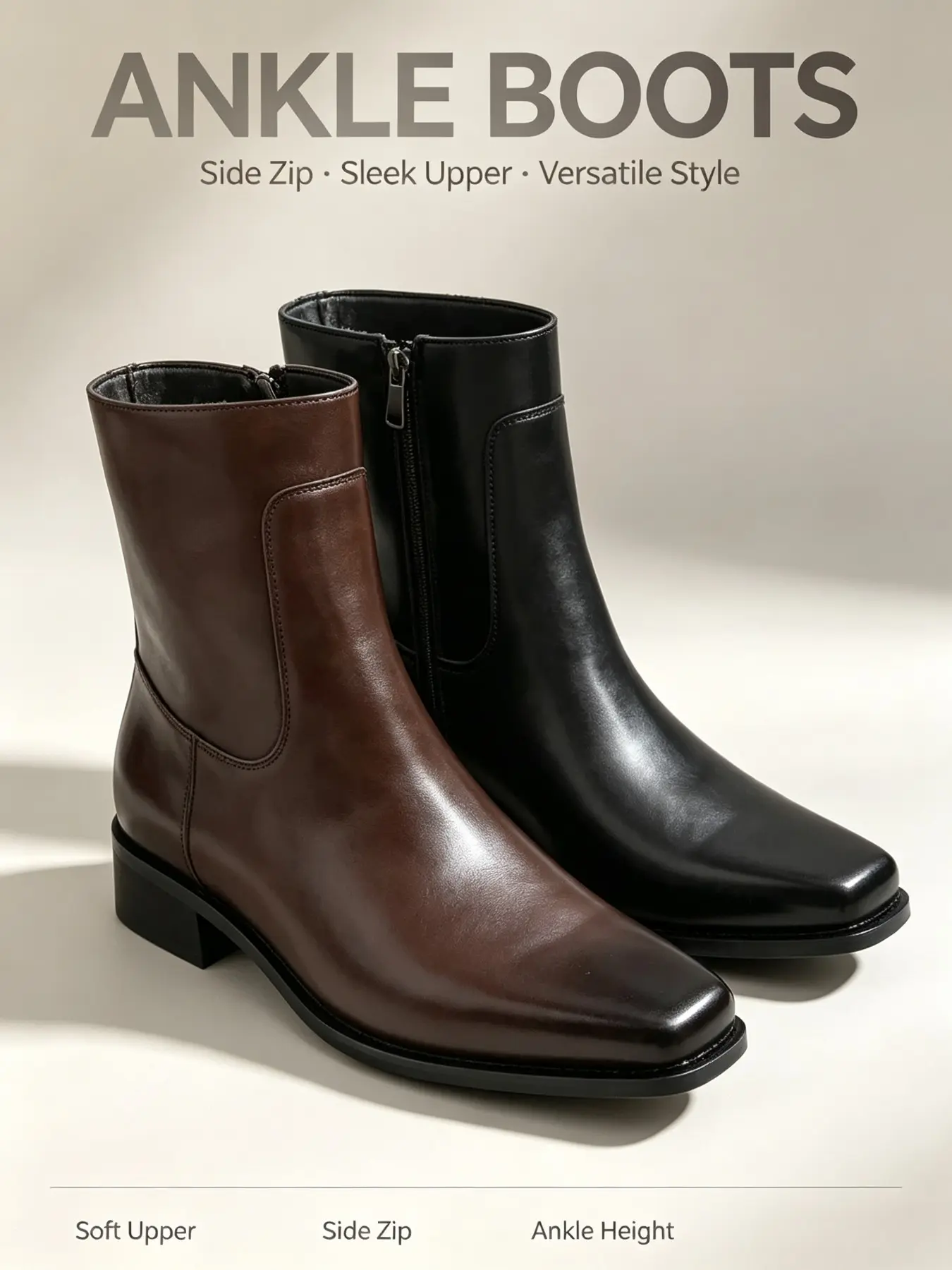 Men's Chelsea Boots, Mid-Calf PU Leather, Pointed Toe, Casual Fall&winter, Breathable, Elastic Side Straps, &, Trendy