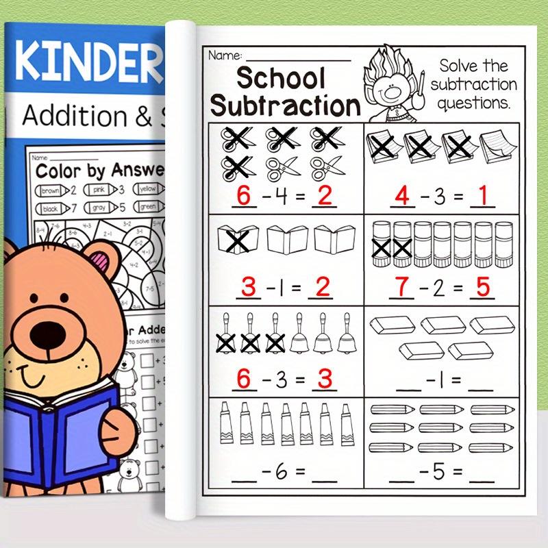 32 Pages Of Math Exercises On Addition And Subtraction Within 10, For Preschool Education, Mental Arithmetic Practice Book, Picture-Based Equation Writing And Decomposition Calculation Arithmetic Problems, Visual Learning Tools, Learning Materials