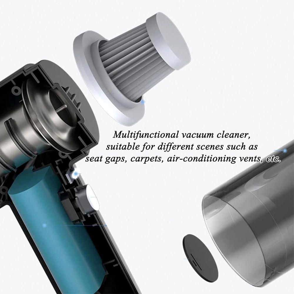 3-In-1 Wireless Handheld Vacuum Cleaner Rechargeable Household Mini Vacuum With 1800mAh Rechargeable Battery, Vacuum for Desk, Home and Office Dust Cleaning, Protable Vacuum Cleaner for Car, Sofa, Pet Hair, USB Rechargeable Vacuum