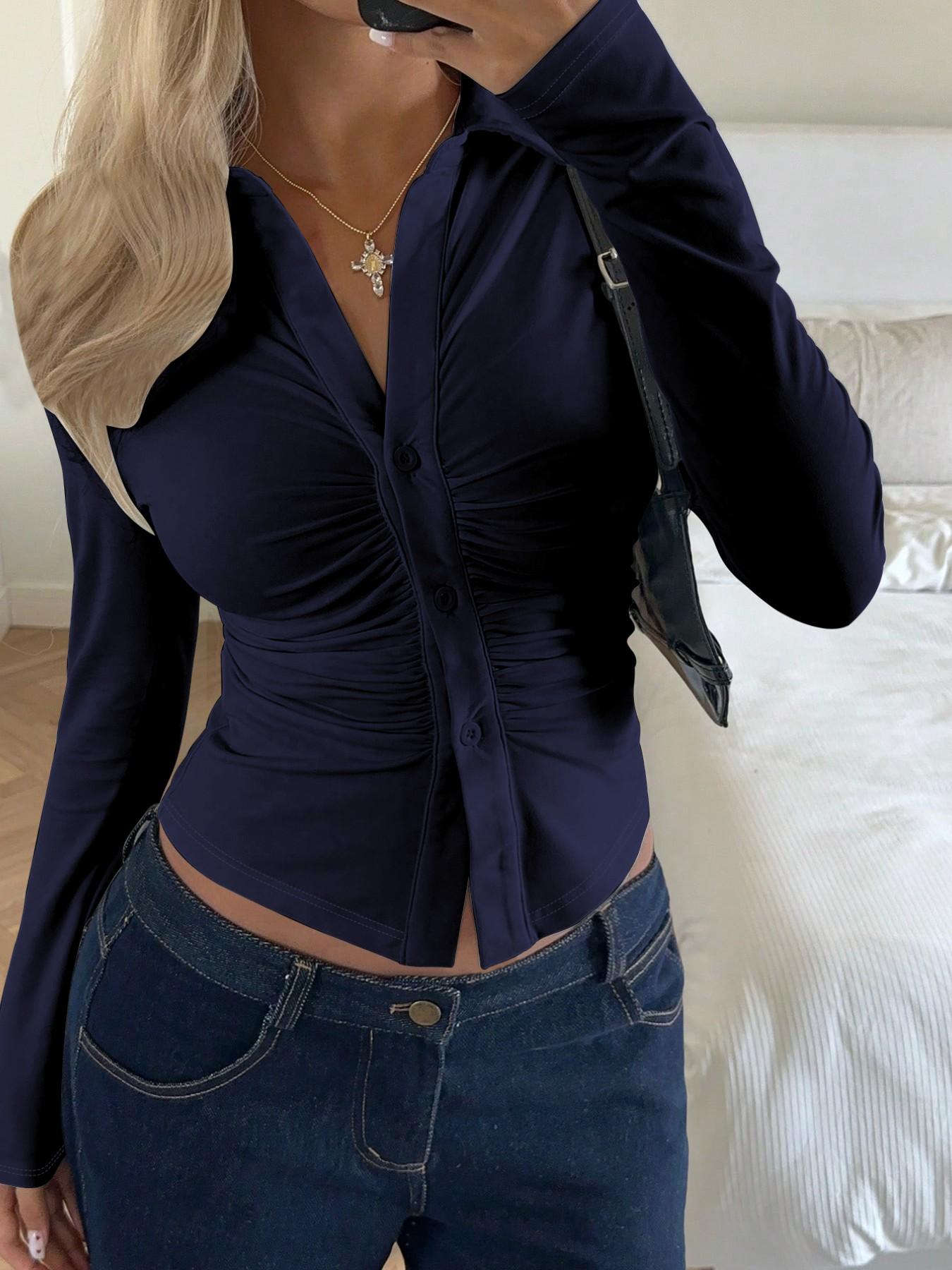 Women's Casual Long Sleeve Shirt, Blouses, Comfortable Daily Wear, Fashion Versatile Top, Perfect for Everyday Use, Stylish and Comfy