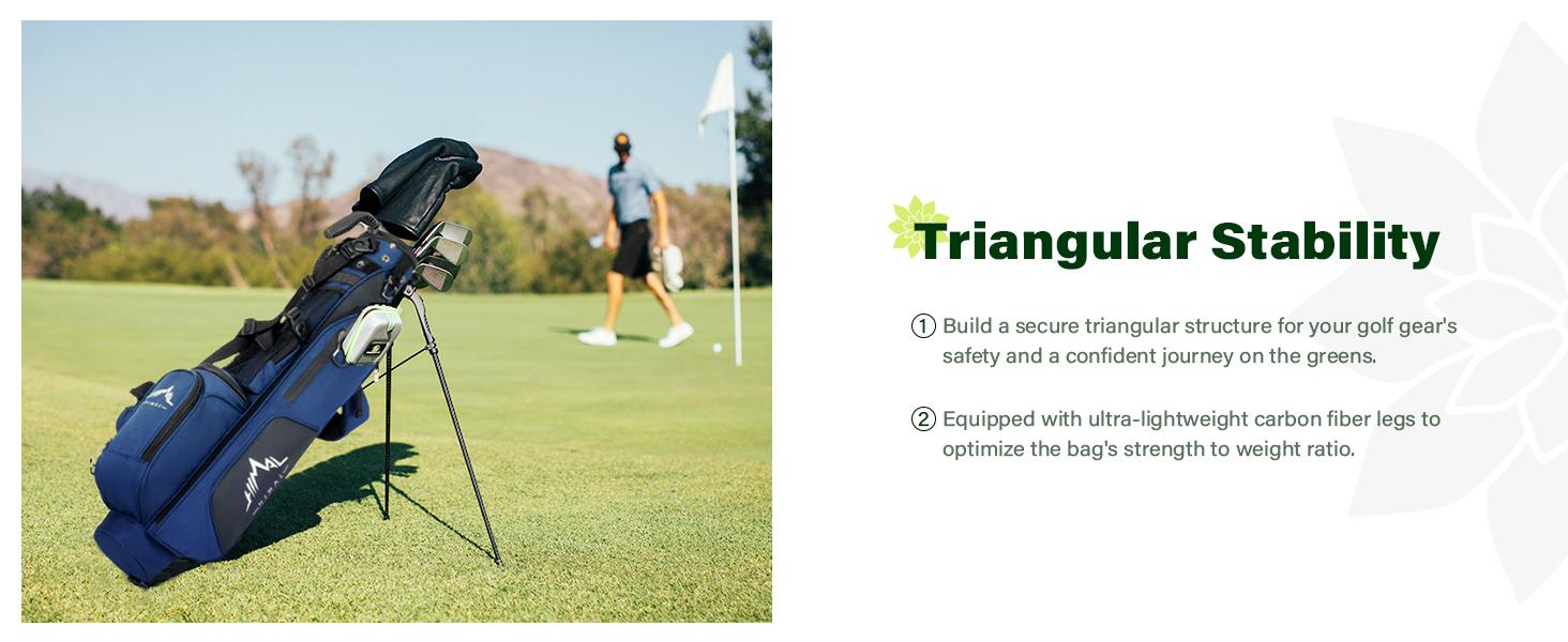 UNIHIMAL Par 3 Golf Lightweight Stand Carry Bag PRO with Dual Shoulder Straps –Pitch n Putt Golf Bag Easy to Carry and Durable for The Driving Range, and Executive Courses – 31.5 inches Tall
