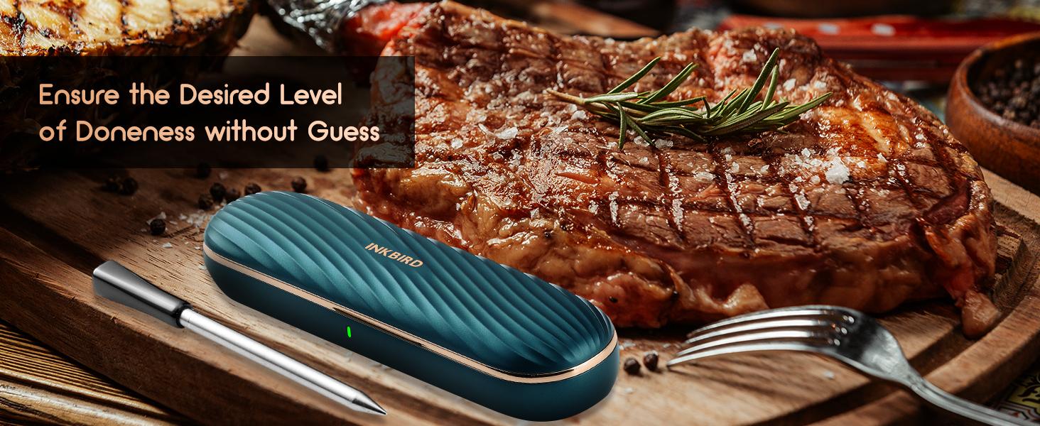 INBKIRD Meat Temperature Gauge, 1 Bluetooth Barbecue Temperature Gauge, Supports Temperature Alarm, Suitable for Barbecue, Home, Kitchen Tools TikTokShopBlackFriday Food Thermometer Stainless Steel Grill