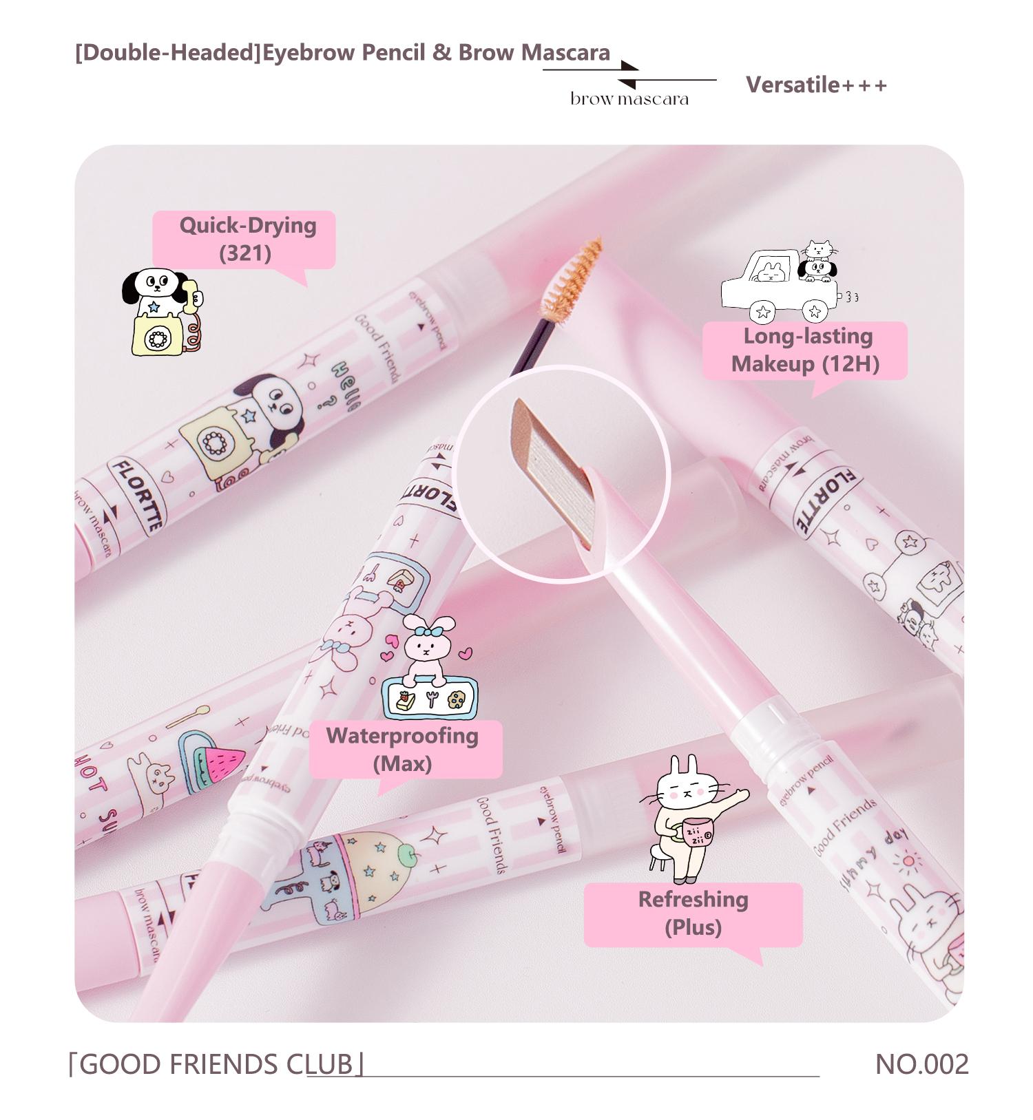 FLORTTE Good Friends Club Eyebrow Pencil ＆ Brow Mascara eyebrow tint Cosmetic