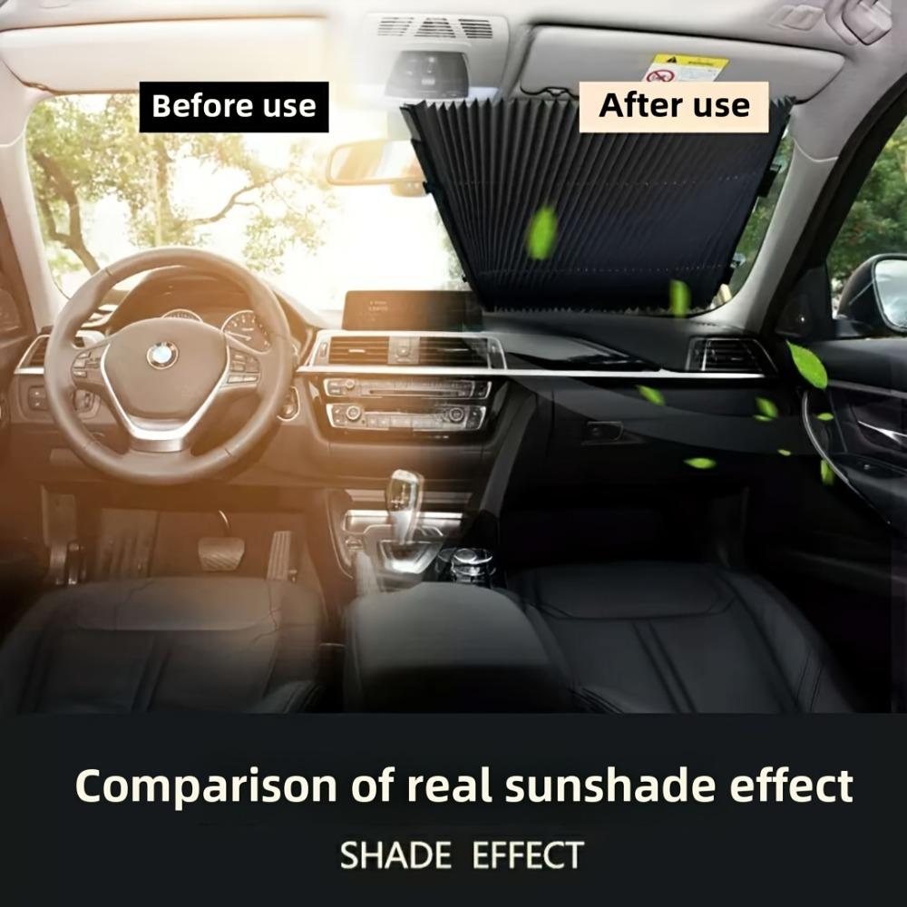 Easy-to-install Automatic Retractable Car Sun Shade - Protects Against UV Rays, Heat Insulation, Sun Visor