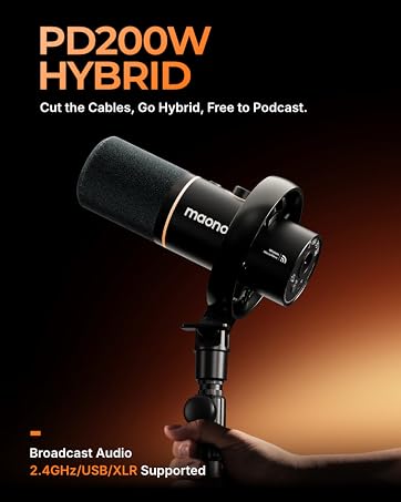 XLR/USB Gaming Microphone for PC, Dynamic Computer Mic for Streaming Podcasting, Noise Reduction, Mute, Volume Control, RGB Boom Mic for Vocal Recording,Voice-Over, PD100XS Black