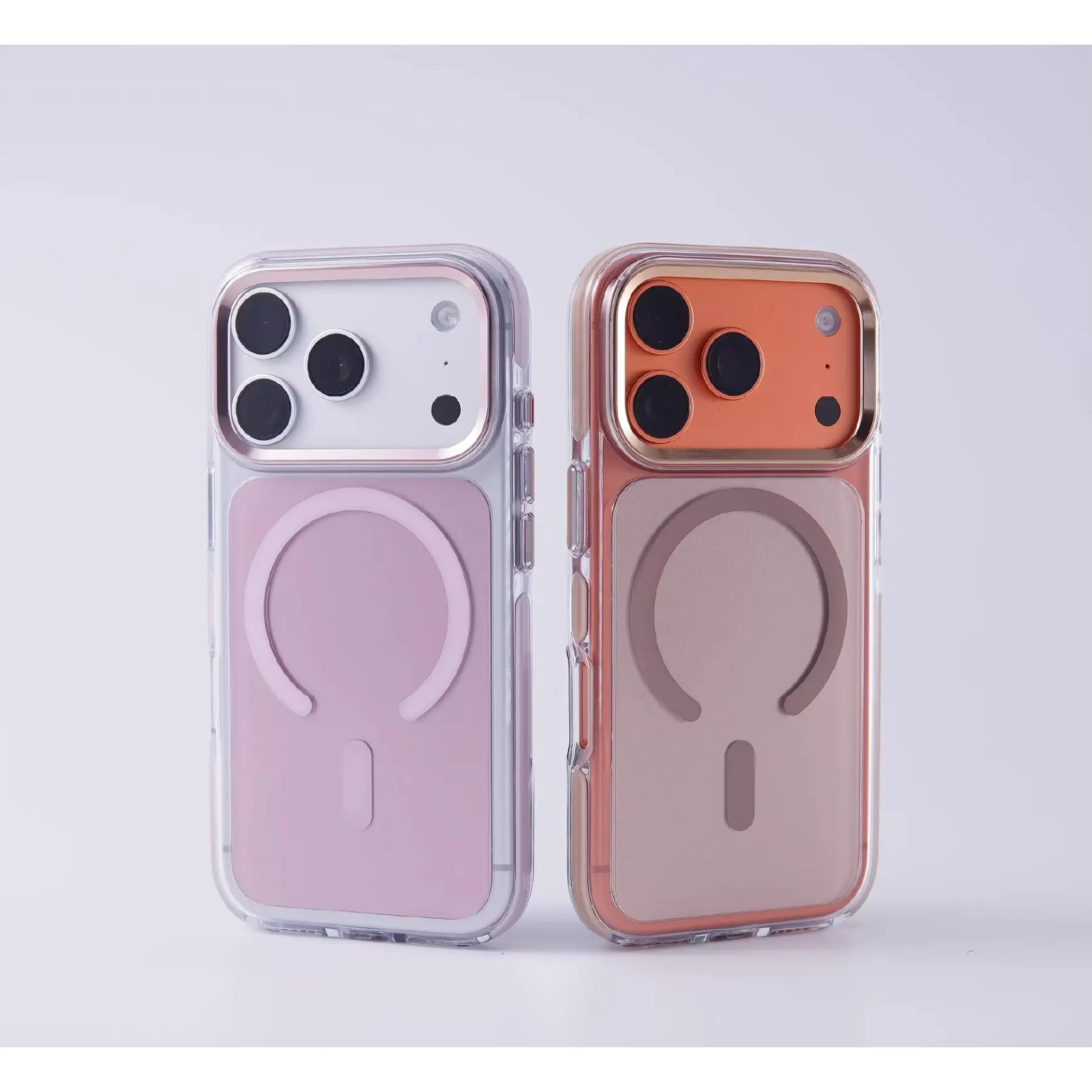 Magnetic Shockproof Phone Case for iPhone 17 Pro Max, Silicone Soft TPU Cover with Airbag Anti-Fall Protection and Metal Lens Ring Guard