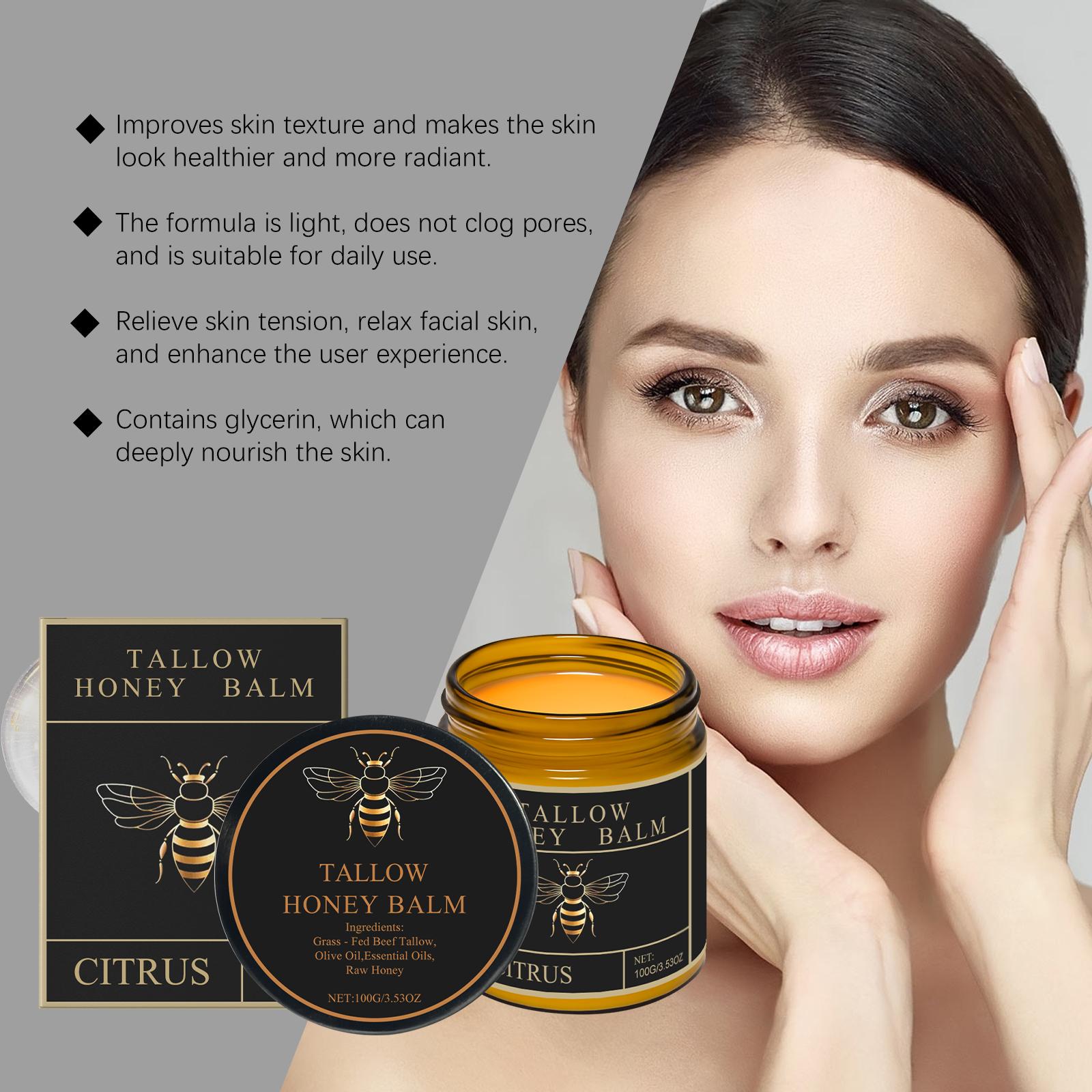 AMZ Honey Beef Fat Moisturizing Cream Nourishing Facial Skin Daily Gentle Care Skin Hydrating Citrus Flavor Moisturizing Cream